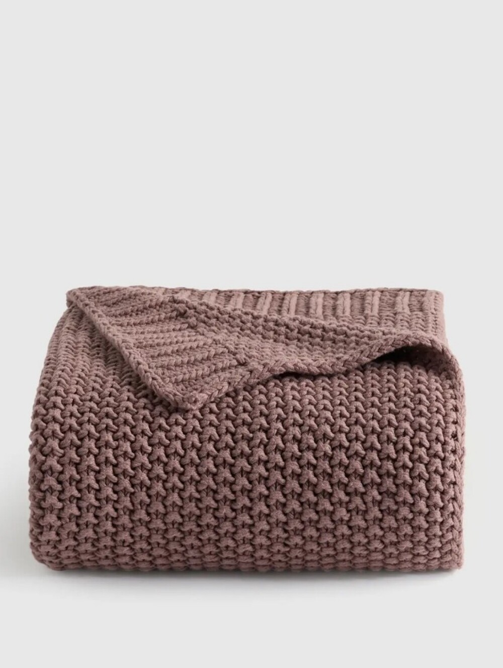 Quince Cotton Fisherman Throw - Fig (brownish- mauve)